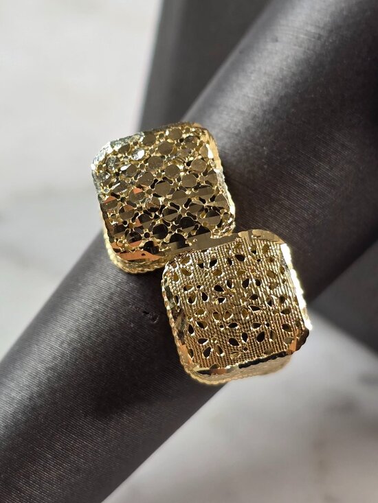Jewelry - Womens 10K Yellow Gold Modernist Filigree Ring 2.9g E7945